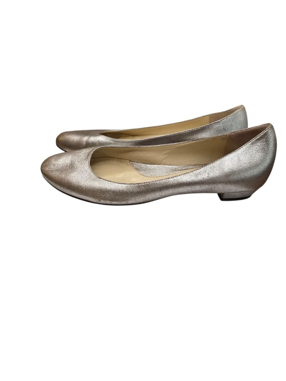 Faconnable Silver Almond Toe Flats 7.5 - Picture 6 of 9